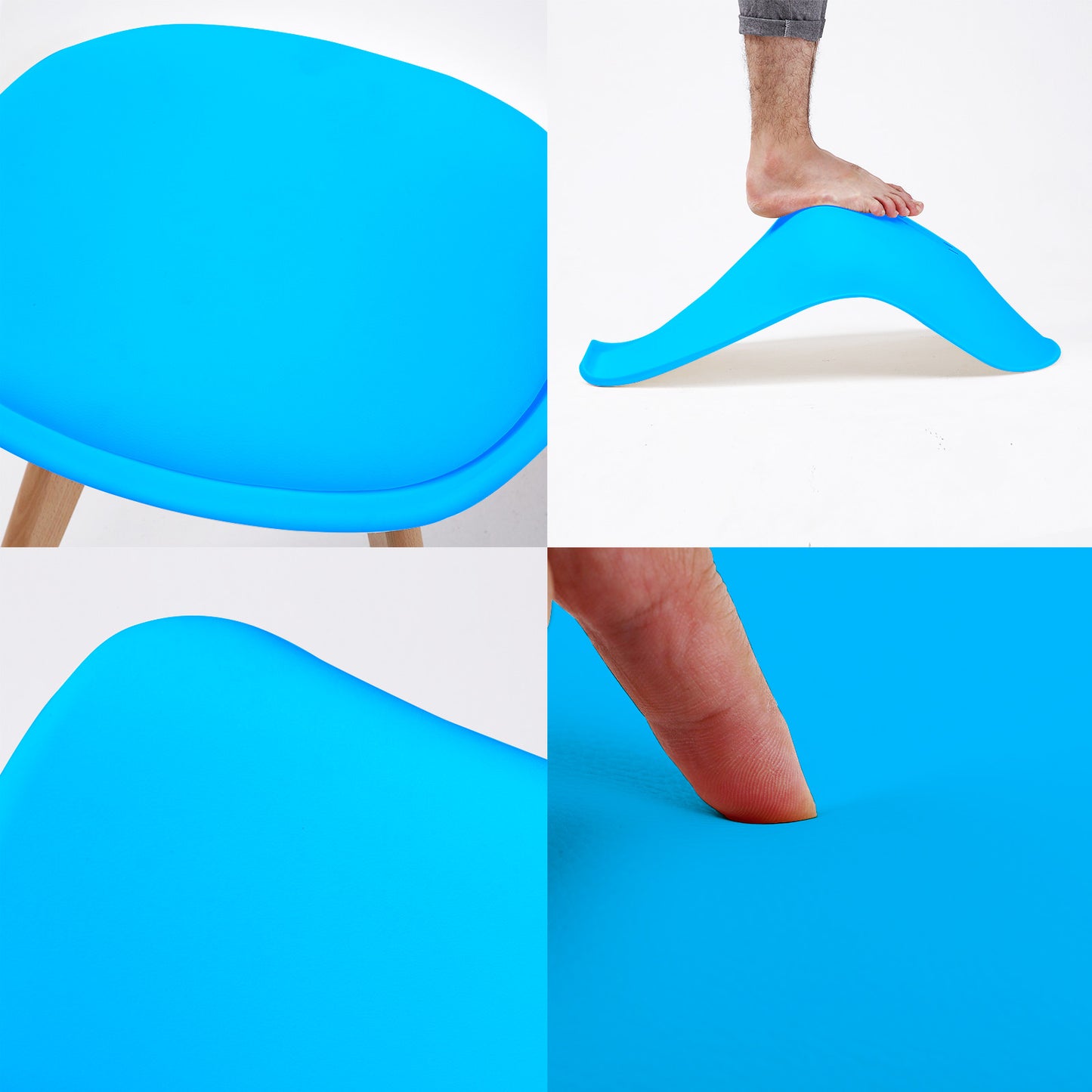 La Bella 4 Set Blue Retro Dining Cafe Chair Padded Seat - Cosy Abode
