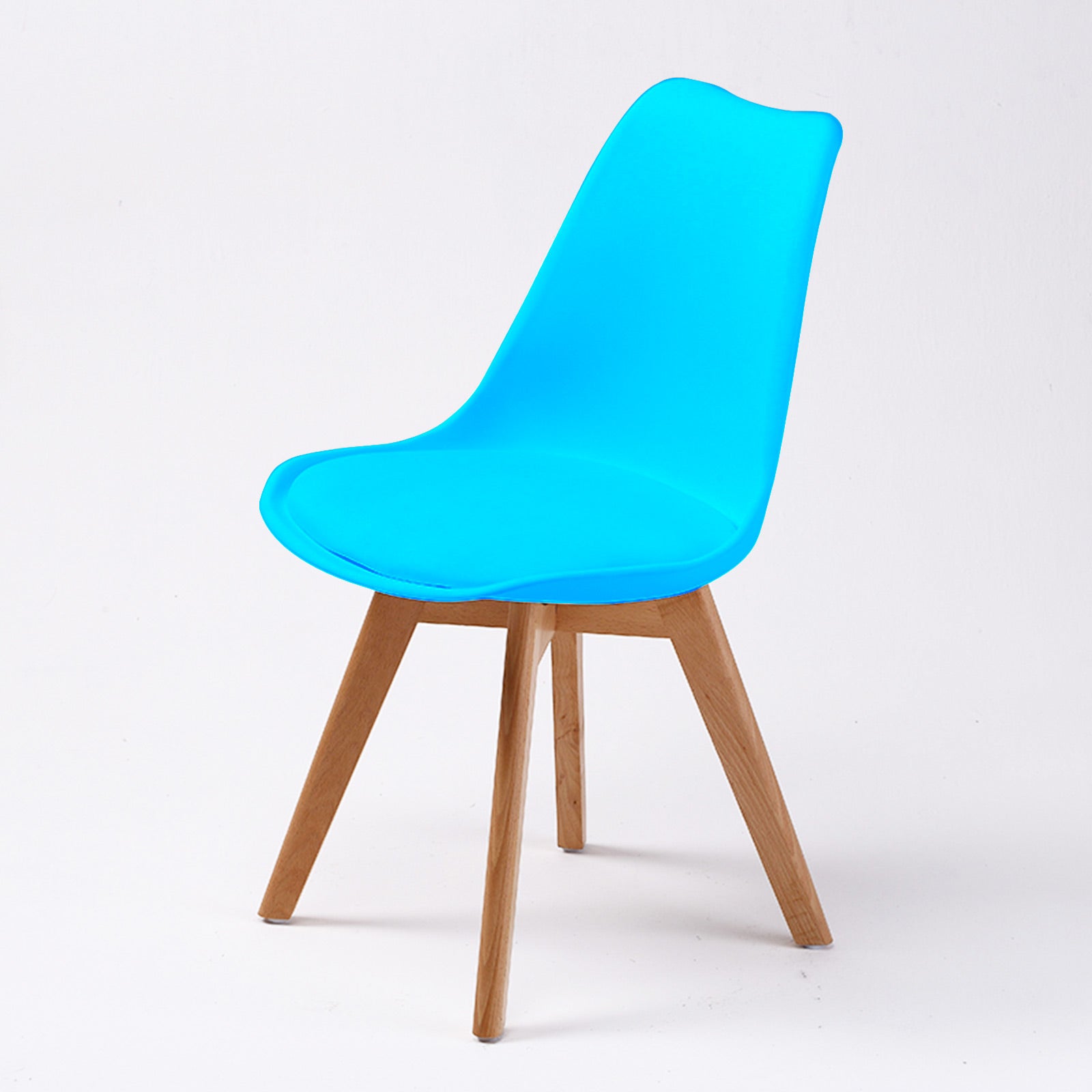 La Bella 4 Set Blue Retro Dining Cafe Chair Padded Seat - Cosy Abode