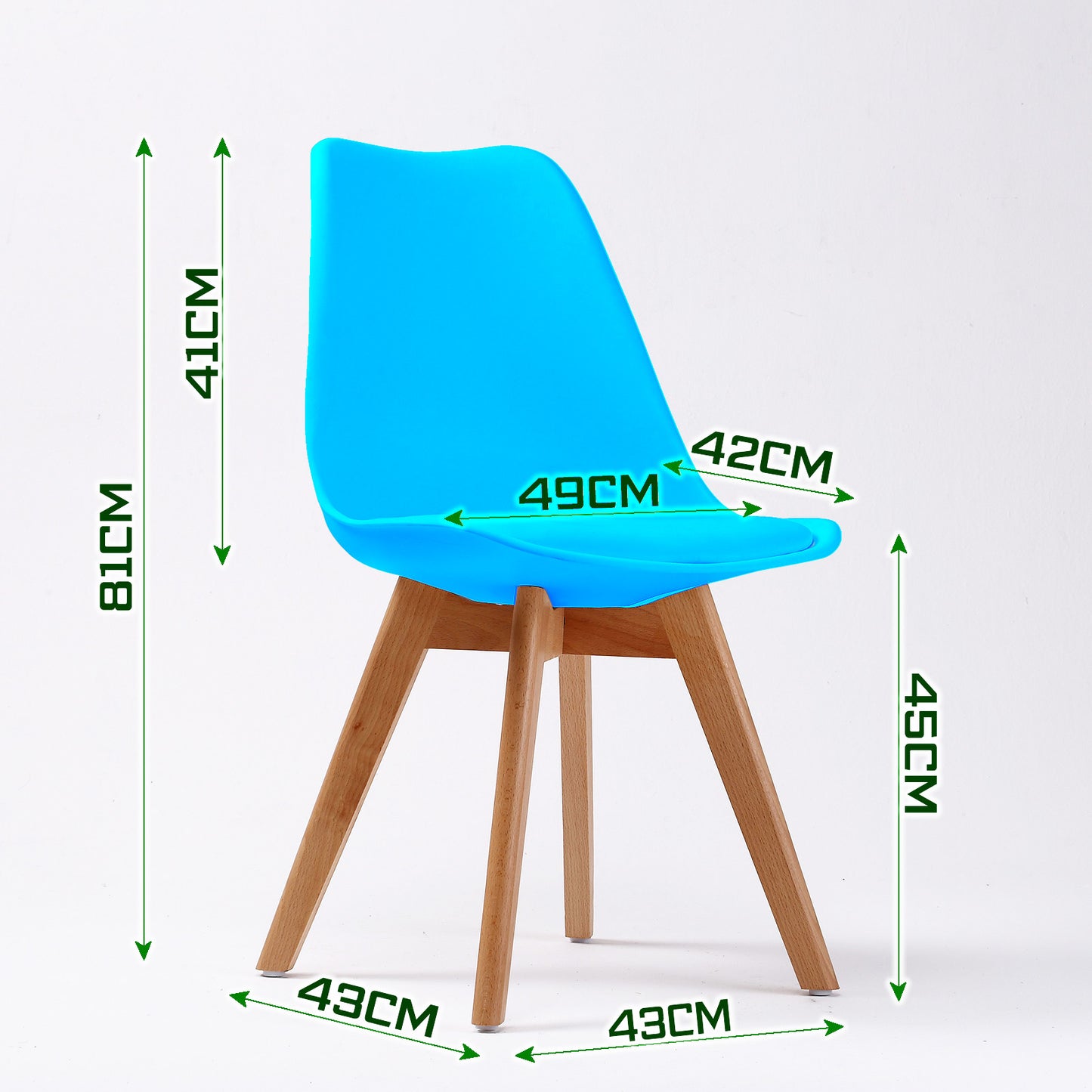 La Bella 4 Set Blue Retro Dining Cafe Chair Padded Seat - Cosy Abode