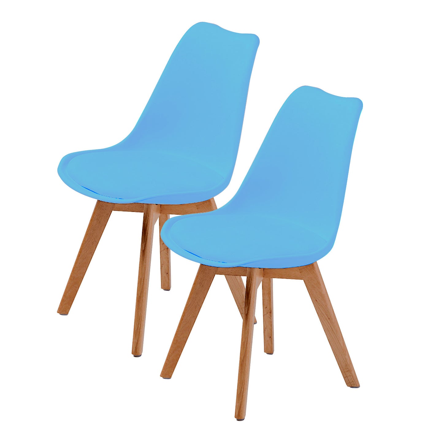 La Bella 2 Set Grey Blue Retro Dining Cafe Chair Padded Seat - Cosy Abode