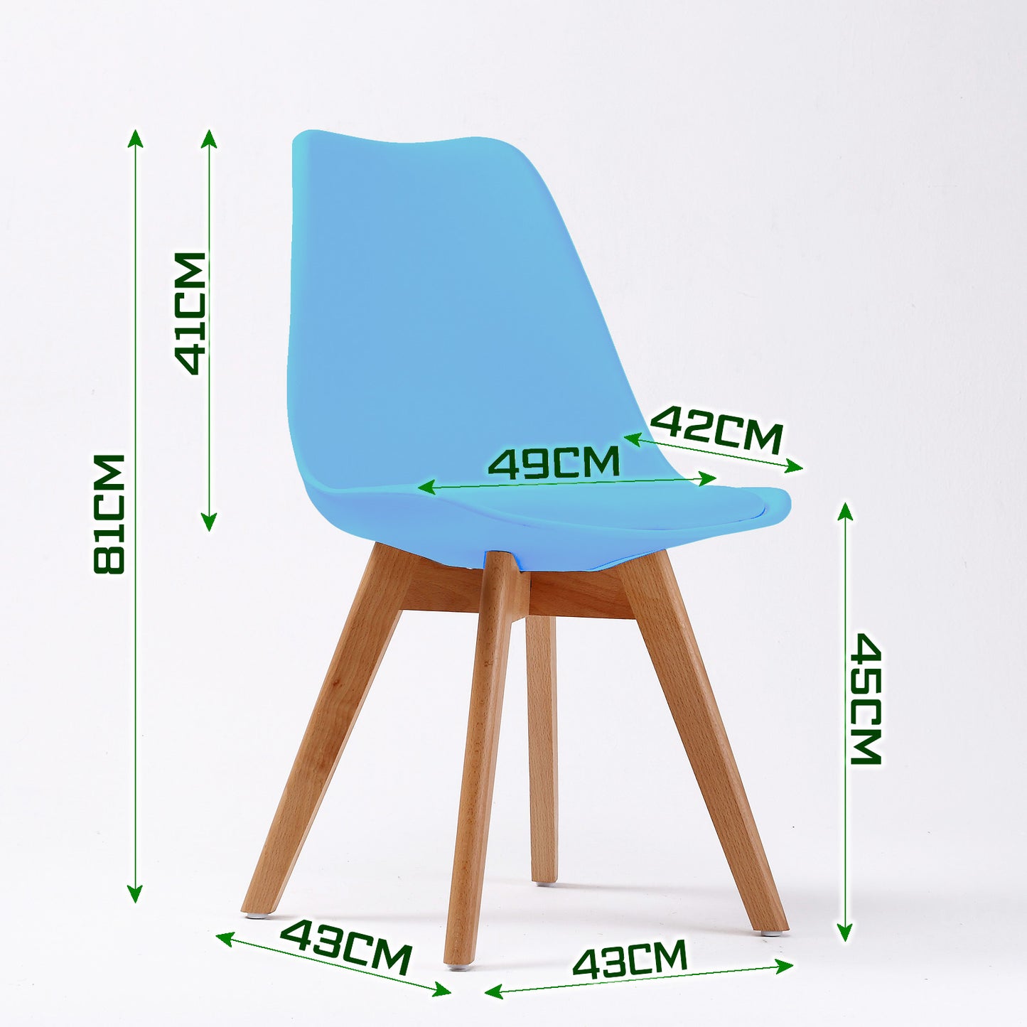 La Bella 2 Set Grey Blue Retro Dining Cafe Chair Padded Seat - Cosy Abode
