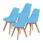 La Bella 4 Set Grey Blue Retro Dining Cafe Chair Padded Seat - Cosy Abode