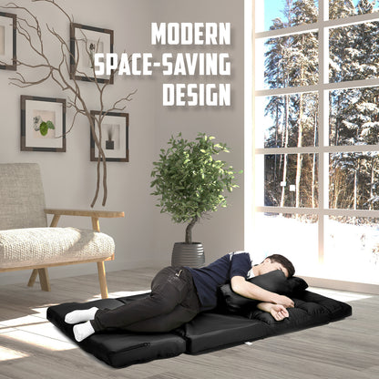 Lounge Couch Sofa Bed Double Seat Leather GEMINI BLACK - Cosy Abode