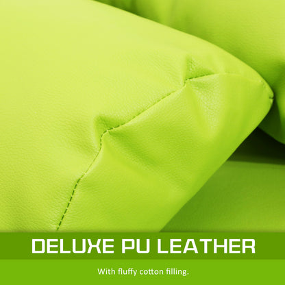 Lounge Couch Sofa Bed Double Seat Leather GEMINI GREEN - Cosy Abode