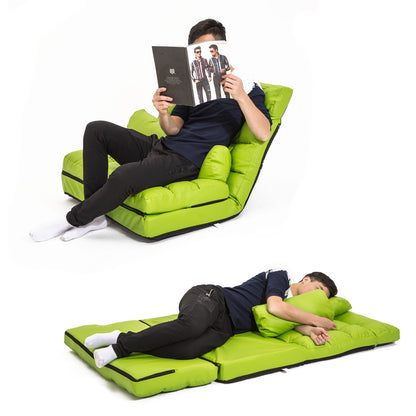 Lounge Couch Sofa Bed Double Seat Leather GEMINI GREEN - Cosy Abode