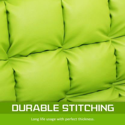 Lounge Couch Sofa Bed Double Seat Leather GEMINI GREEN - Cosy Abode