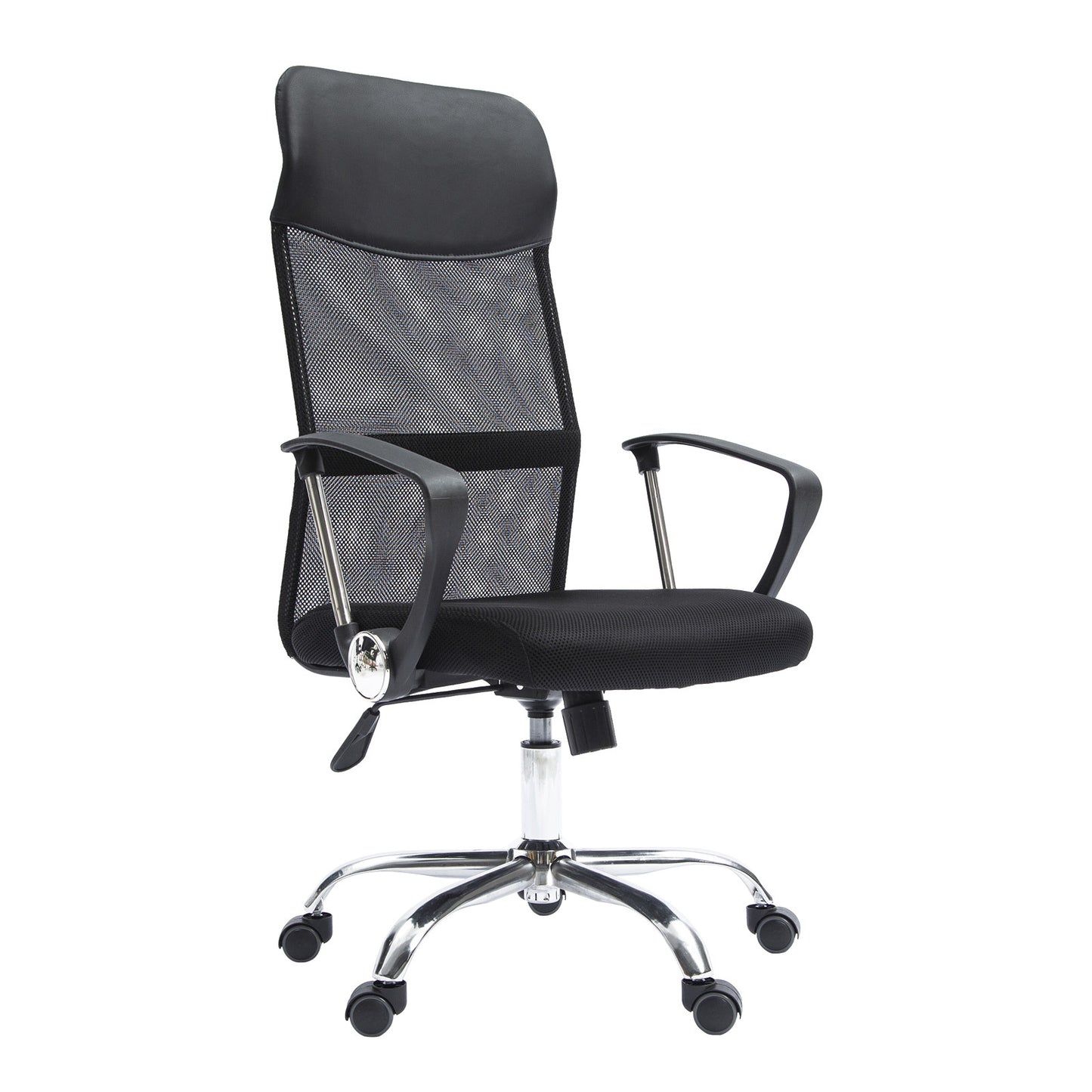 Office Chair Mesh High Back In-Built Lumbar BREEZE BLACK - Cosy Abode