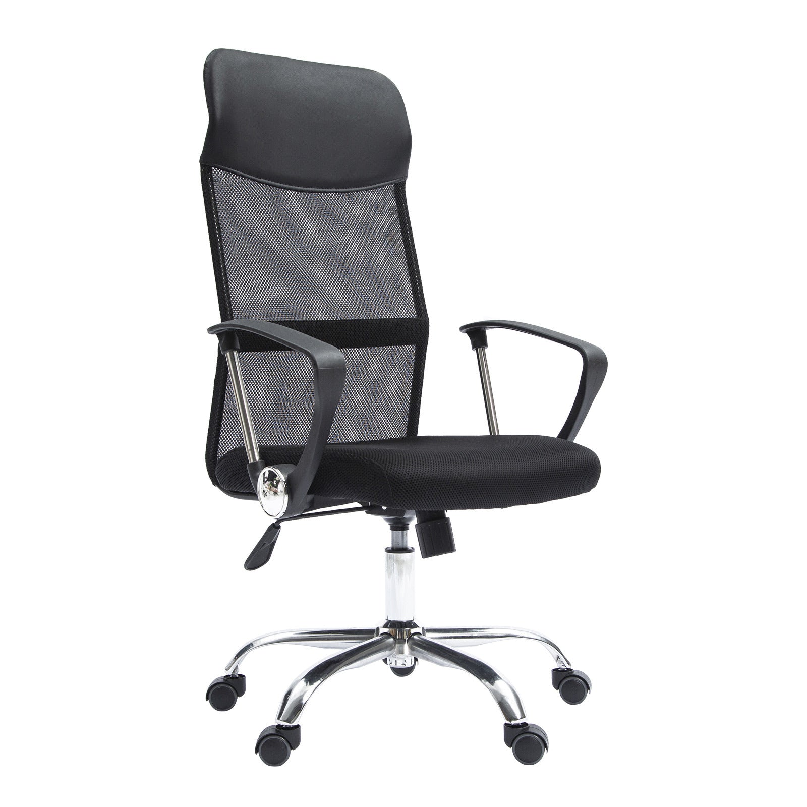 Office Chair Mesh High Back In-Built Lumbar BREEZE BLACK - Cosy Abode