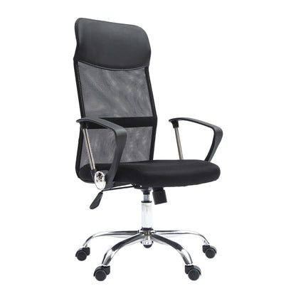 Office Chair Mesh High Back In-Built Lumbar BREEZE BLACK - Cosy Abode