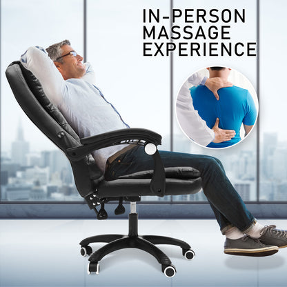 La Bella Black Massage Vibration Ergonomic Executive Office Chair - Cosy Abode