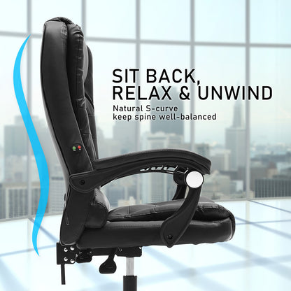 La Bella Black Massage Vibration Ergonomic Executive Office Chair - Cosy Abode