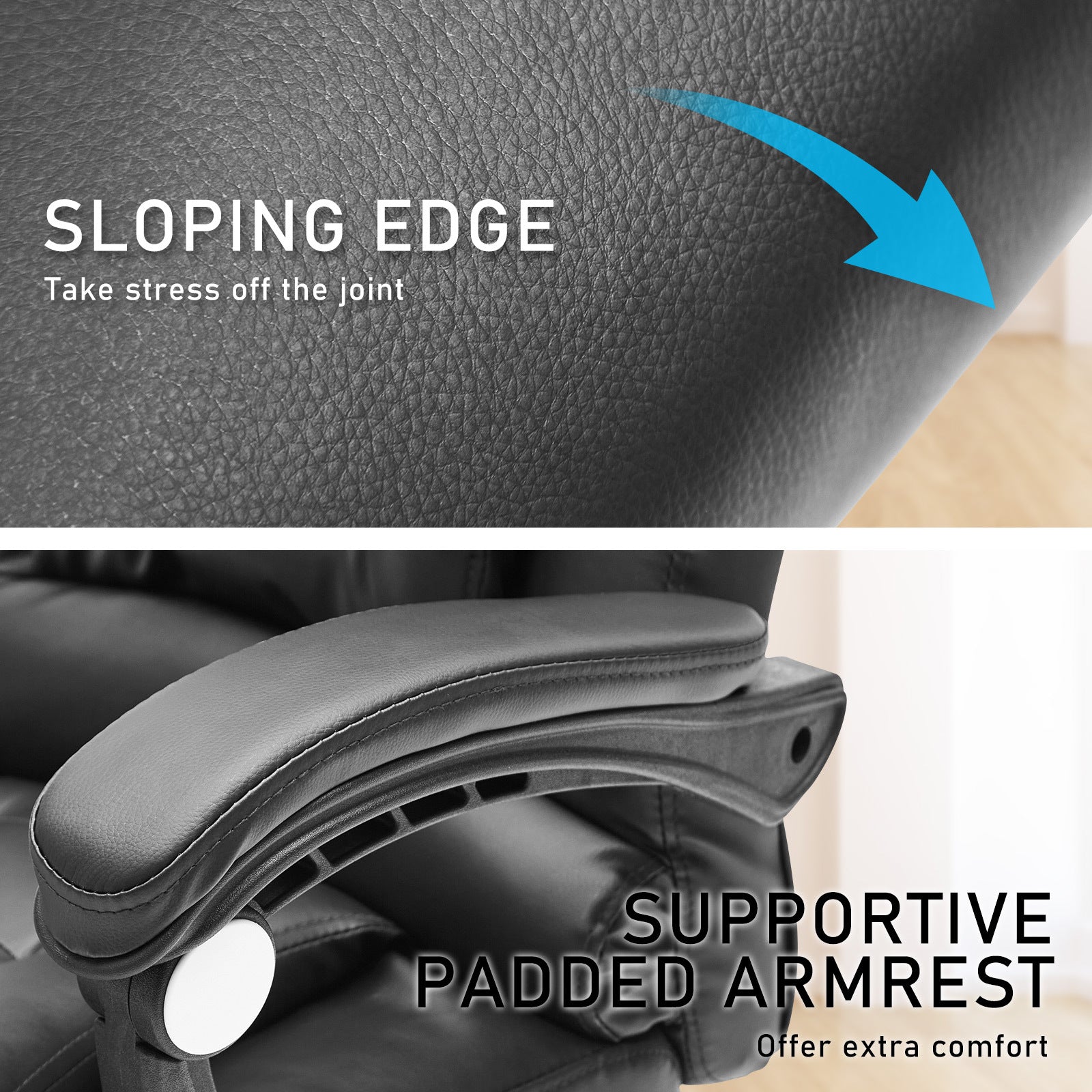 La Bella Black Massage Vibration Ergonomic Executive Office Chair - Cosy Abode
