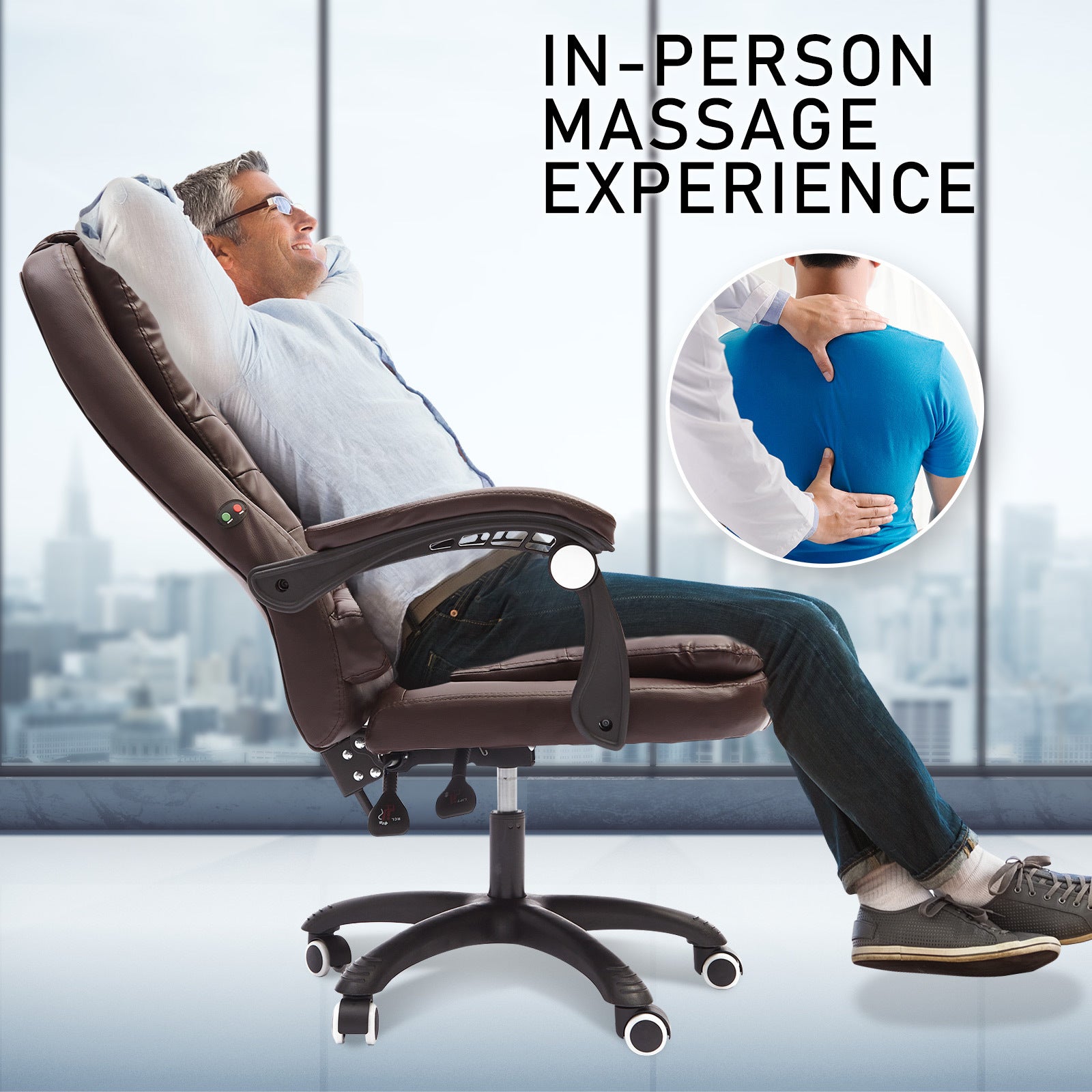 La Bella Espresso Massage Vibration Ergonomic Executive Office Chair - Cosy Abode