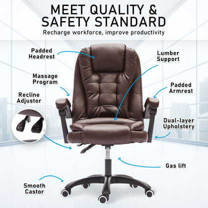 La Bella Espresso Massage Vibration Ergonomic Executive Office Chair - Cosy Abode