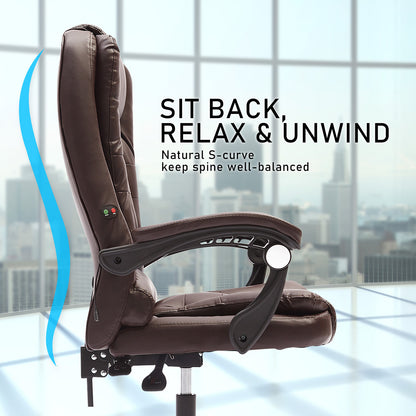La Bella Espresso Massage Vibration Ergonomic Executive Office Chair - Cosy Abode