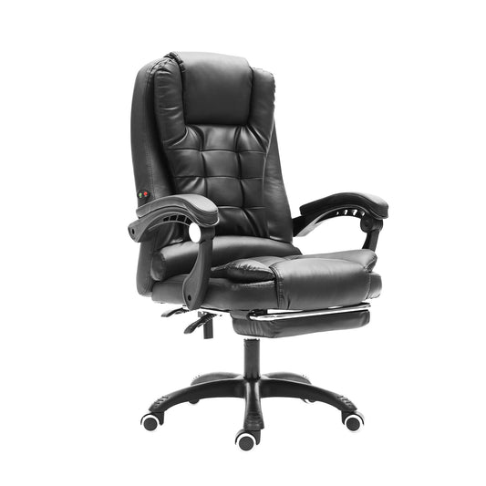 La Bella Black Massage Footrest Ergonomic Executive Office Chair - Cosy Abode