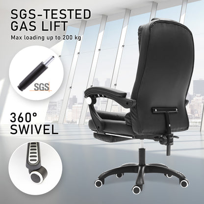 La Bella Black Massage Footrest Ergonomic Executive Office Chair - Cosy Abode