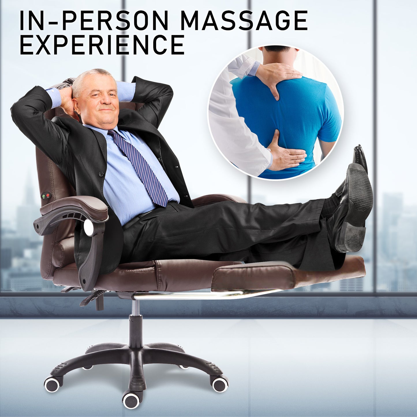 La Bella Espresso Massage Footrest Ergonomic Executive Office Chair - Cosy Abode