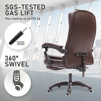 La Bella Espresso Massage Footrest Ergonomic Executive Office Chair - Cosy Abode