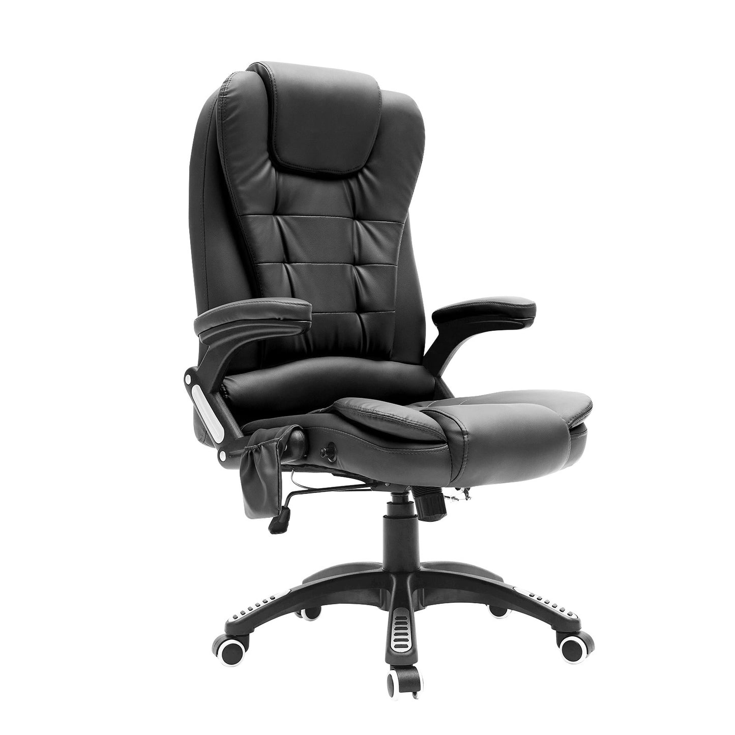 La Bella Black Massage 8 Point Vibration Heated Ergonomic Executive Office Chair - Cosy Abode