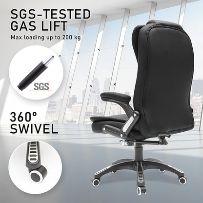 La Bella Black Massage 8 Point Vibration Heated Ergonomic Executive Office Chair - Cosy Abode