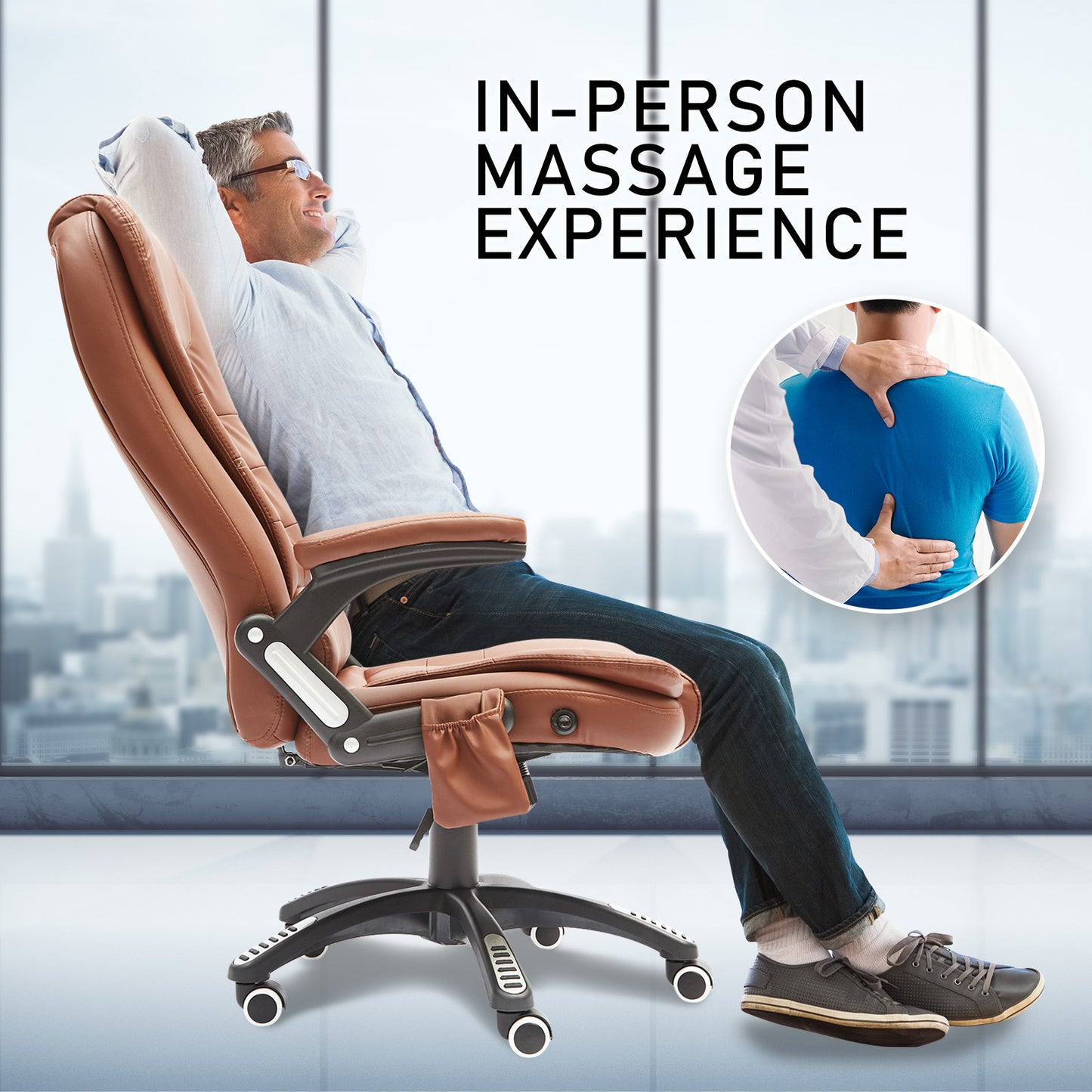 La Bella Espresso Massage 8 Point Vibration Heated Ergonomic Executive Office Chair - Cosy Abode