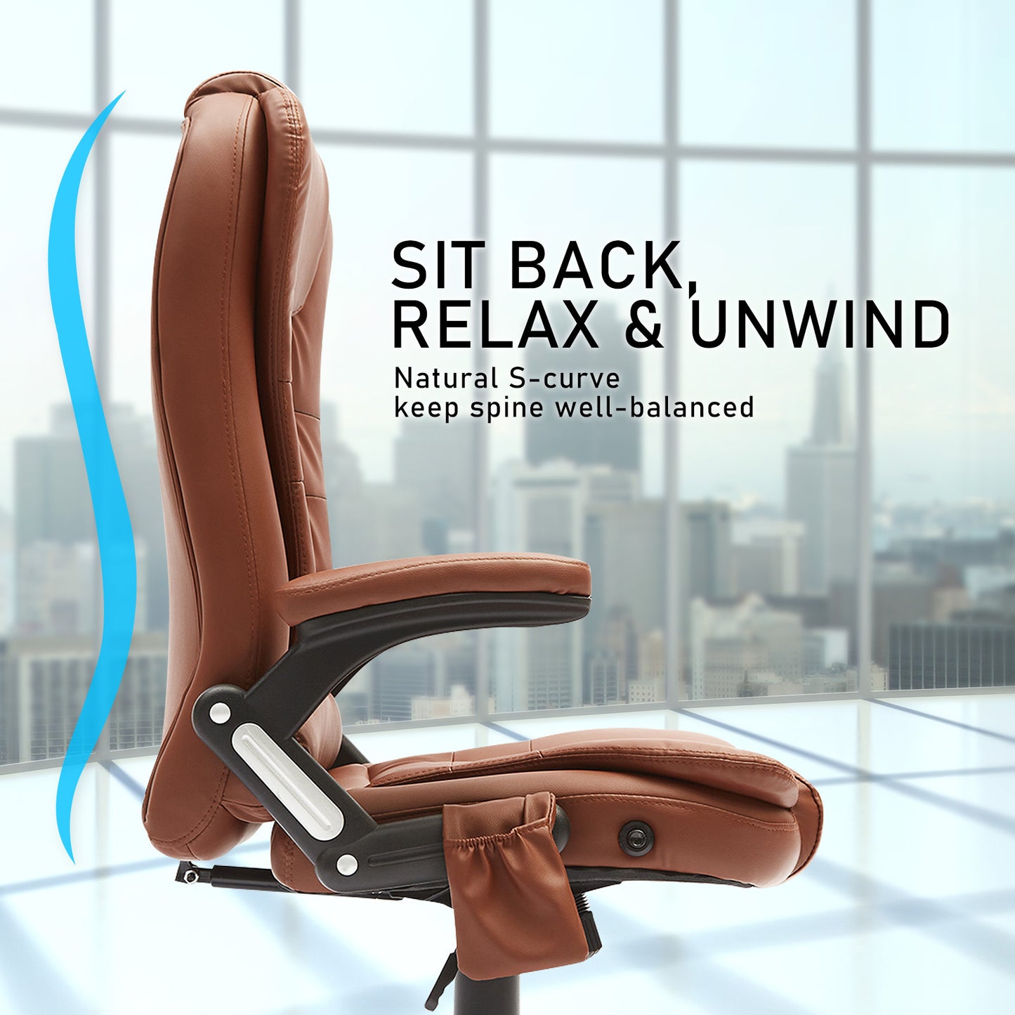 La Bella Espresso Massage 8 Point Vibration Heated Ergonomic Executive Office Chair - Cosy Abode