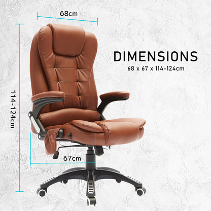 La Bella Espresso Massage 8 Point Vibration Heated Ergonomic Executive Office Chair - Cosy Abode