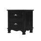 Bedside Table 2 Drawer Vintage Side Table Storage Cabinet Bedroom LYDIA BLACK - Cosy Abode
