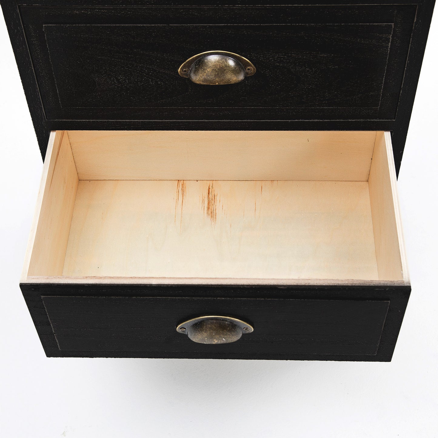 Bedside Table 2 Drawer Vintage Side Table Storage Cabinet Bedroom LYDIA BLACK - Cosy Abode