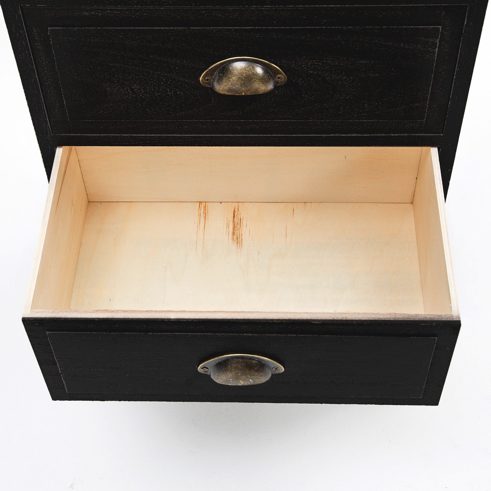 Bedside Table 2 Drawer Vintage Side Table Storage Cabinet Bedroom LYDIA BLACK - Cosy Abode