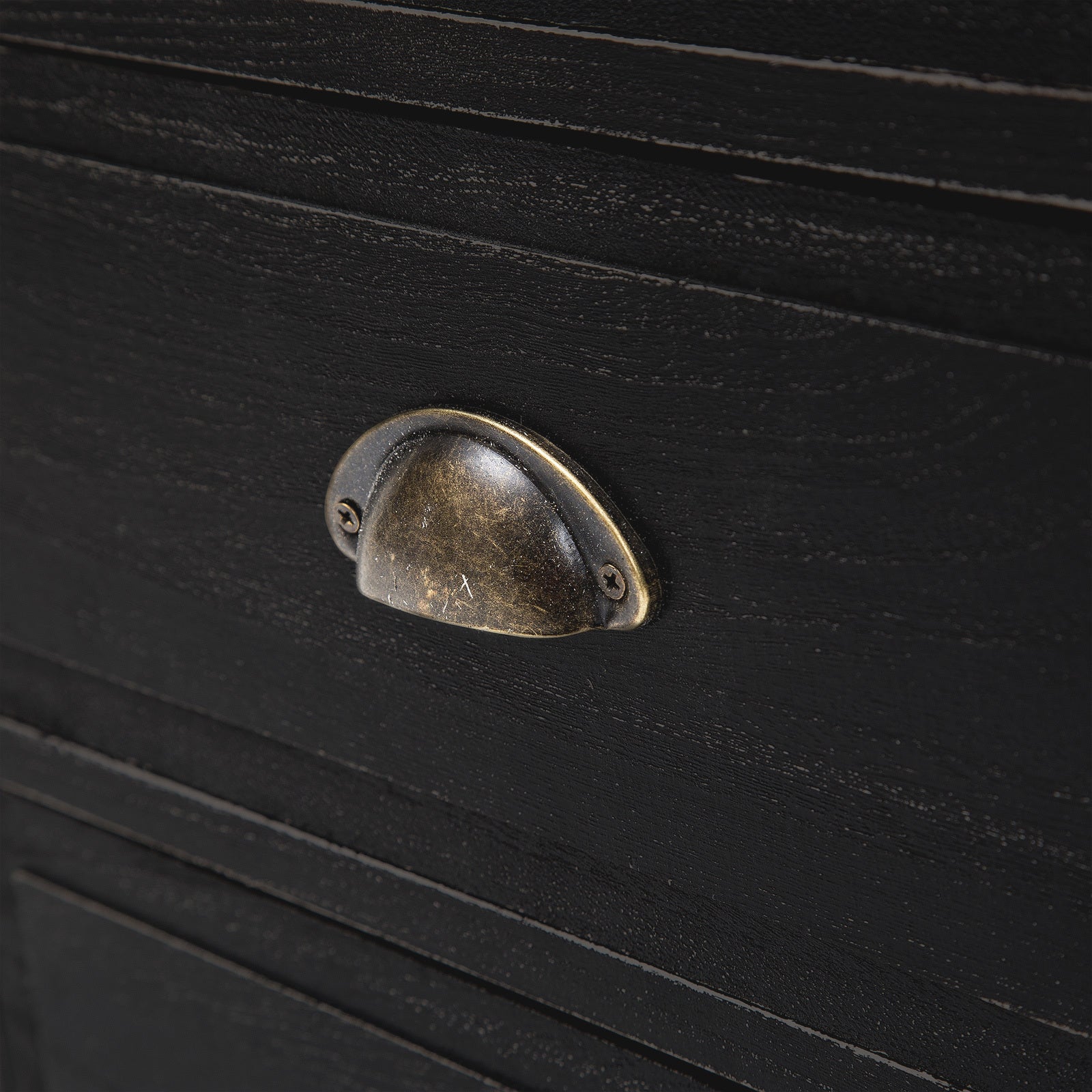 Bedside Table 2 Drawer Vintage Side Table Storage Cabinet Bedroom LYDIA BLACK - Cosy Abode