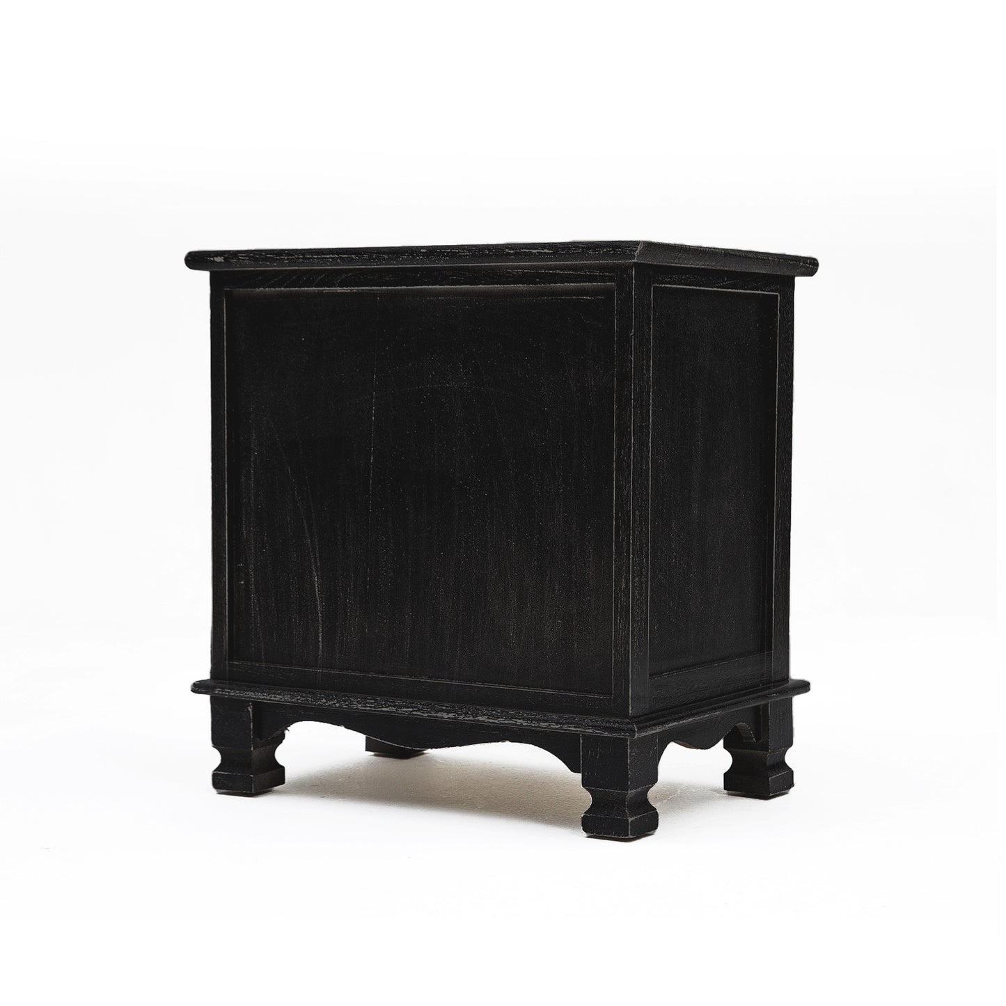 Bedside Table 2 Drawer Vintage Side Table Storage Cabinet Bedroom LYDIA BLACK - Cosy Abode