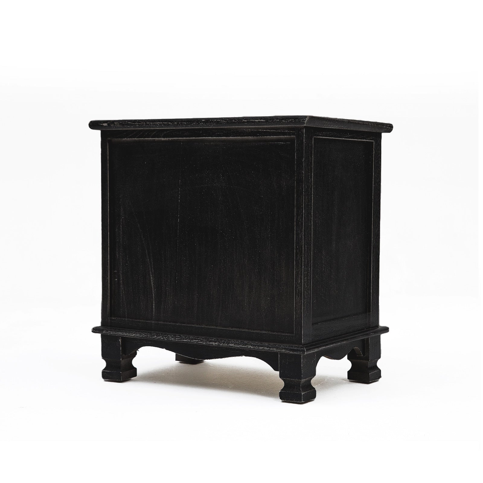 Bedside Table 2 Drawer Vintage Side Table Storage Cabinet Bedroom LYDIA BLACK - Cosy Abode