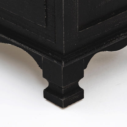 Bedside Table 2 Drawer Vintage Side Table Storage Cabinet Bedroom LYDIA BLACK - Cosy Abode