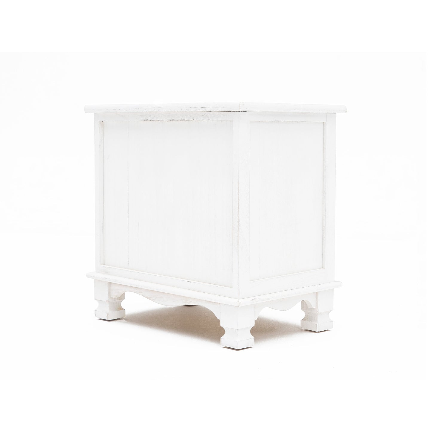 Bedside Table 2 Drawer Vintage Side Table Storage Cabinet Bedroom LYDIA WHITE - Cosy Abode