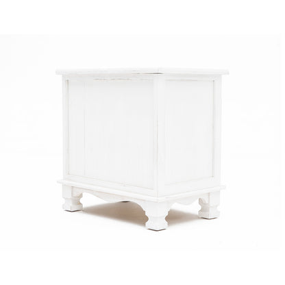 Bedside Table 2 Drawer Vintage Side Table Storage Cabinet Bedroom LYDIA WHITE - Cosy Abode