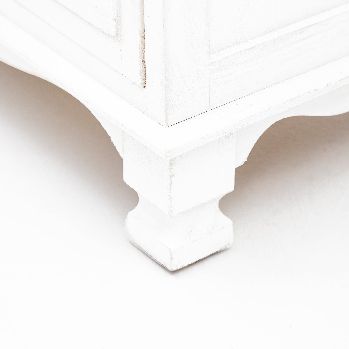 Bedside Table 2 Drawer Vintage Side Table Storage Cabinet Bedroom LYDIA WHITE - Cosy Abode