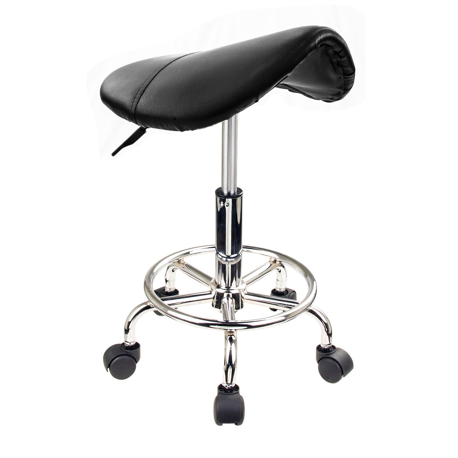 Swivel Salon Barber Stool Chair Saddle Type BLACK - Cosy Abode
