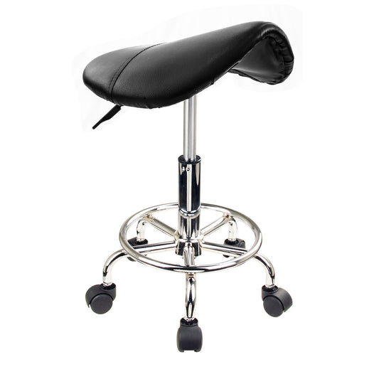 Swivel Salon Barber Stool Chair Saddle Type BLACK - Cosy Abode
