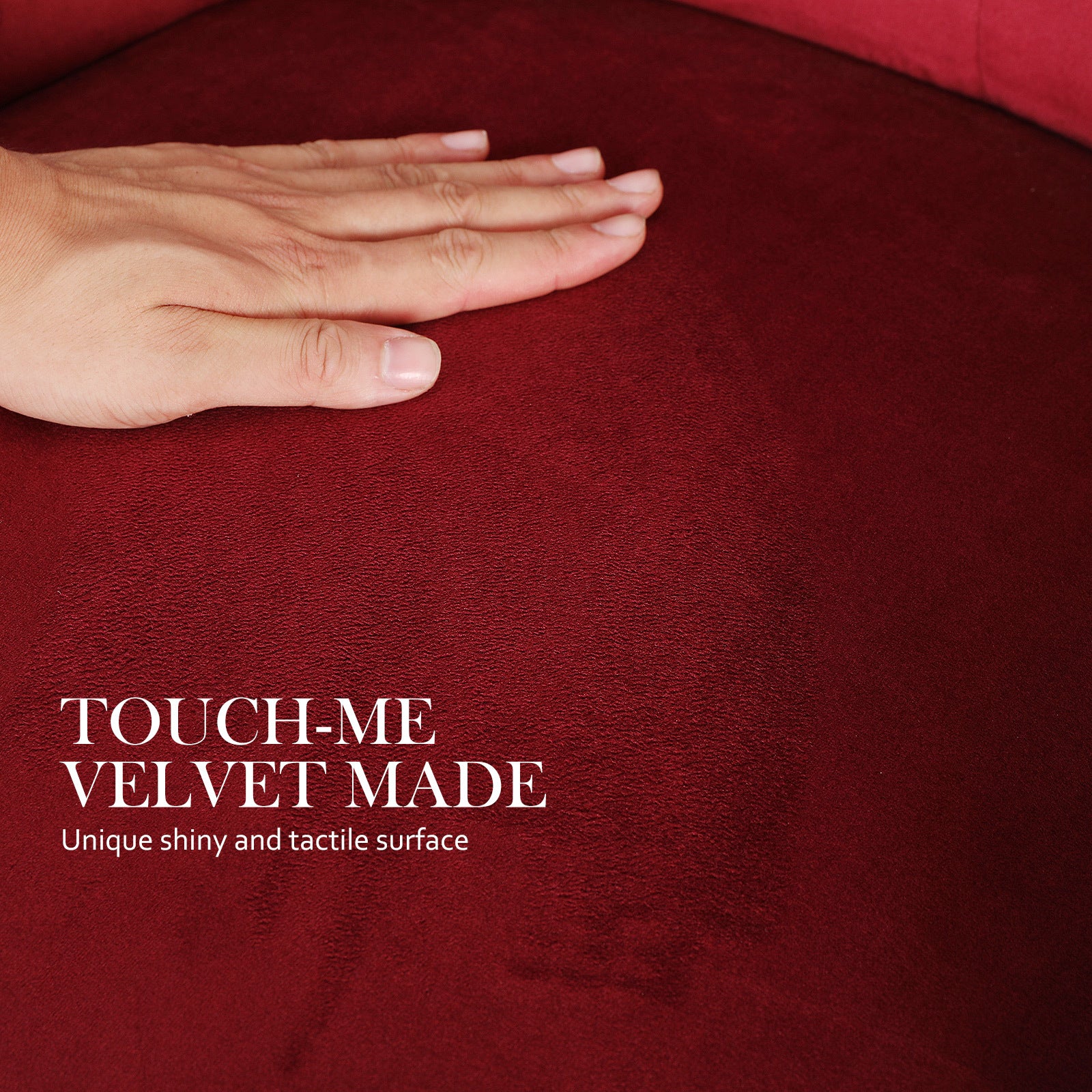 French Provincial Dining Chair Ring Studded Velvet Rubberwood Leg LISSE BORDEAUX RED - Cosy Abode