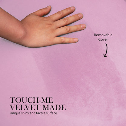 Ottoman Foot Stool Velvet Fabric Metal Leg Round - PINK - Cosy Abode