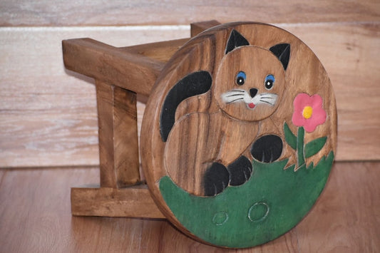 Kids Furniture stool chair cat theme - Cosy Abode