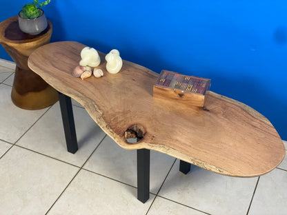 Coffee side table Silky Oak handmade with legs - Cosy Abode