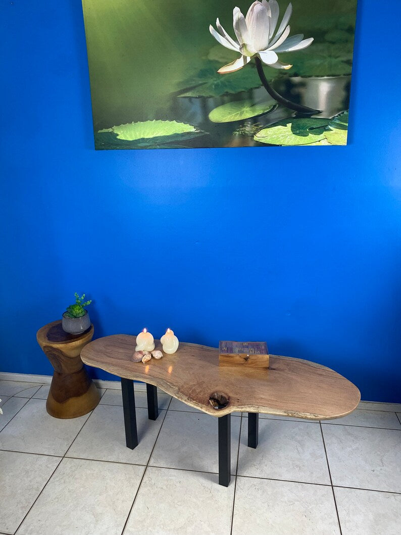 Coffee side table Silky Oak handmade with legs - Cosy Abode