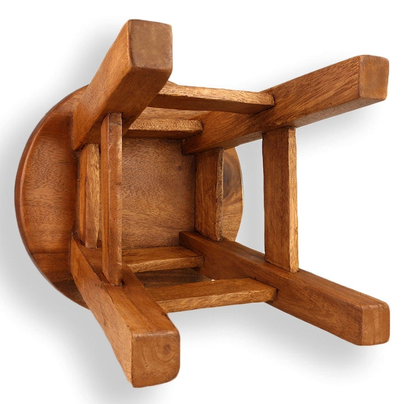 Children's Chair Stool Wooden Lion Theme - Cosy Abode