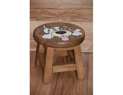Kids furniture Wooden Stool Puppy Dog Chair Toddlers Step Sitting - Cosy Abode