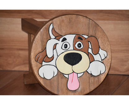 Kids furniture Wooden Stool Puppy Dog Chair Toddlers Step Sitting - Cosy Abode
