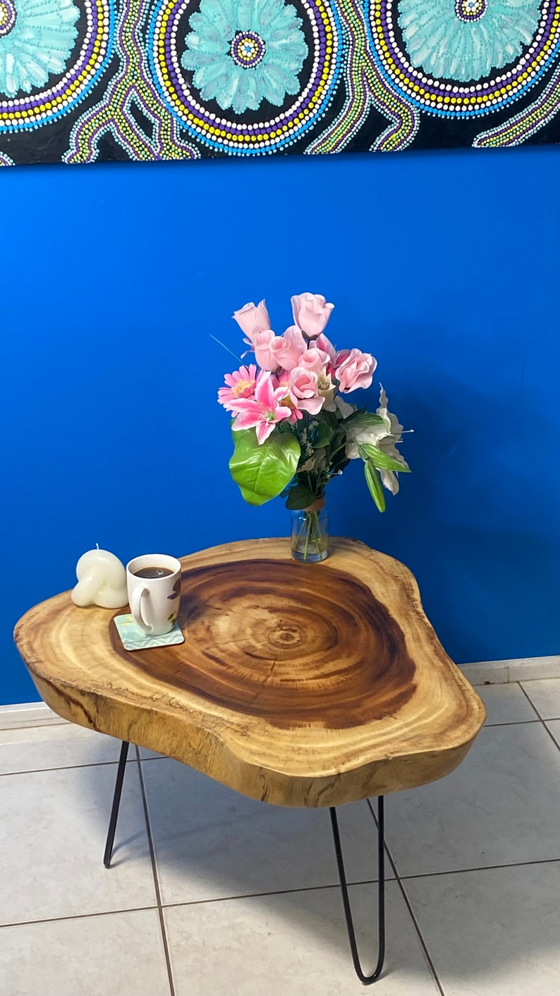 Round Raintree Wood Live Edge Coffee Table - Cosy Abode