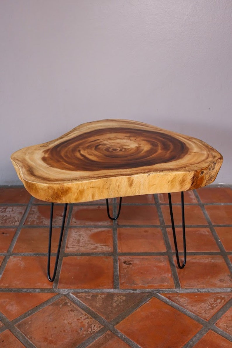 Round Raintree Wood Live Edge Coffee Table - Cosy Abode